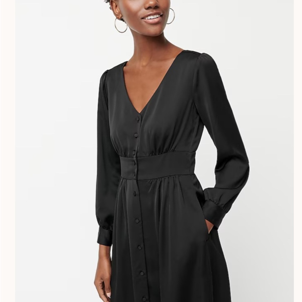 J. Crew Button-Front Navy Dress